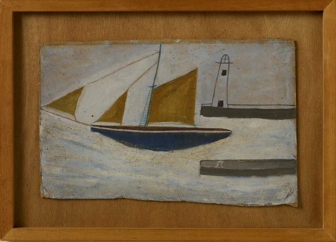Alfred Wallis: Fishing Boat and Lighthouse, 1935