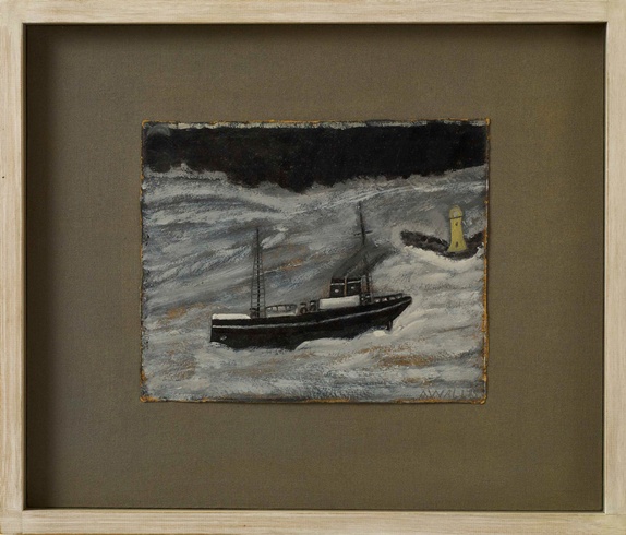 Alfred Wallis: Steamer in Rough Sea, 1935