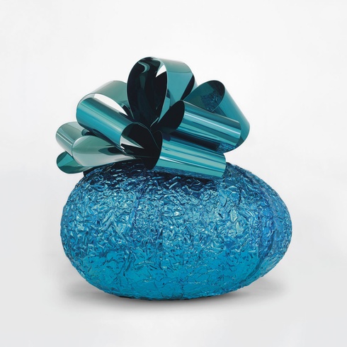 Jeff Koons: Baroque Egg with Bow (Blue/Turquoise), 1994