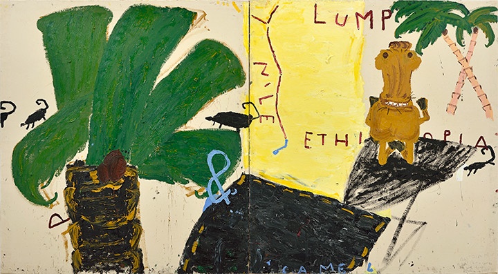 Rose Wylie: Palm Tree and Camel (Queen of Sheba), 2012