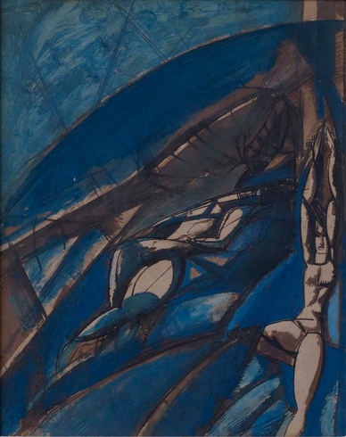 Wyndham Lewis: Study in Blue, 1912